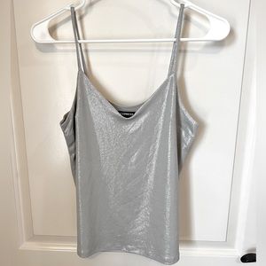 Express Silver Metallic Tank Top - Size XS